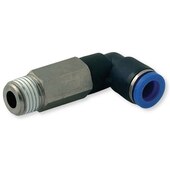 Raccord polymère coudé fileté long mâle BSP M5 x Ø6